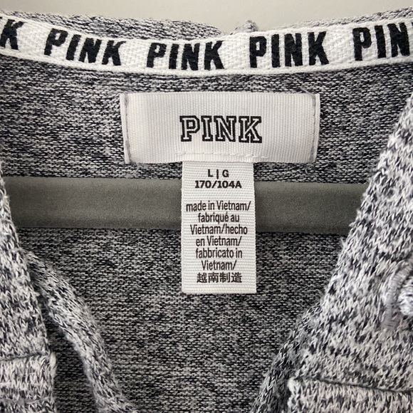 PINK grey hoodie - size L - Picture 2 of 6